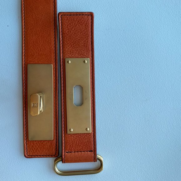 Escada Orange Leather Belt - Picture 7 of 16